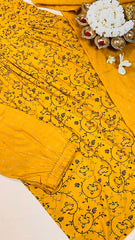 Yellow Kurthi Set(Sleeves Attached) - Affordable Kurtha Set ( su 383 )