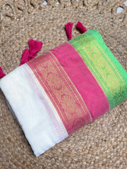 POURNAMI 🪷 MUL COTTON SAREE (SU 856)