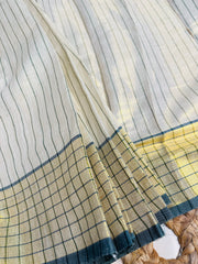 GREEN STRIPES WITH KASAVU BORDER READY TO WEAR SAREE(SU 876)