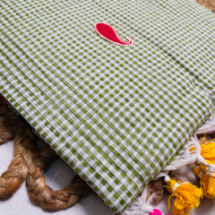 JEWEL💚✨OLIVE WITH MULTICOLOURED PAISLEY DESIGN COTTON SAREE (SU 841)