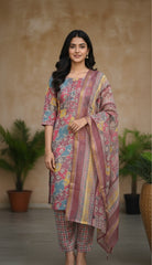 MULTI COLOURED KURTA SET WITH FRONT MIRROR WORK (SU 227)