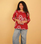 RED LOOP ART SHORT KURTHI (SU 688)