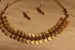 Antique Floral Coin Necklace Set (SJ 174)