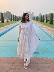 Pure white Anarkali Salwar suit (SU 293)