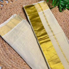 READY TO WEAR TISSUE SAREE WITH GOLDEN BORDER (SU 857)