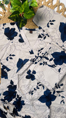 Ash nights dark blue floral co-ord set - SU 524