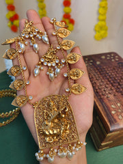 Divine Saraswati Gold Temple Necklace Set