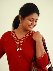 MAROON SEA SHELL CO ORD SET - SU 412