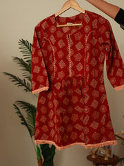 BRICK RED SHORT KURTI (SU 355)