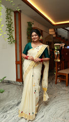ATHAM Multicolour Polka Dot Set Saree (SU 601)