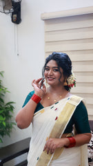 ATHAM Multicolour Polka Dot Set Saree (SU 601)