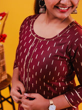 Maroon Kurtha Top with Golden print - Casual Kurti (SU 109)