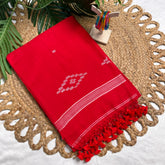 RUBY REKHA🌹✨CRIMSON RED WITH WHITE DESIGN SOFT PREMIUM MUL COTTON SAREE (SU 840)