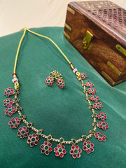 Multicolor Floral Stone Necklace Set