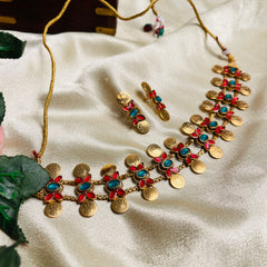 ROYAL COIN BLOOM ANTIQUE CHOKER SET (SJ 205)