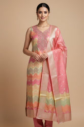 MULTICOLOURED SALWAR SUIT(Sleeves available)(SU- 261)