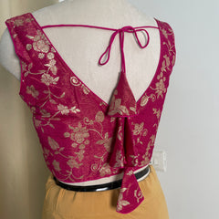 RANI PINK BROCADE SILK READYMADE BLOUSE ✨(SU 883)