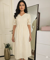 OFF WHITE PUFF SLEEVE HAKOBA FROCK (SU 307)