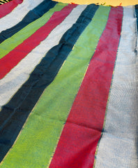 SAPTIKA🌈✨MULTICOLOURED STRIPES DESIGN KHADI COTTON SAREE (SU 826)