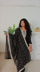 BLACK HEAVY WORK SALWAR SET (SU 188)