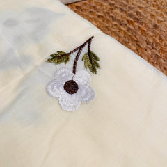HARVEST BLOOM ✨🪻SOFT MULCOTTON SAREE WITH DELICATE FLORAL EMBROIDERY (SU 864)