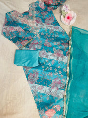 Persian Green Organza Salwar suit ( su 224 )