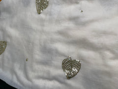 Kanaka gold sequence embellished off white saree (SU 807)