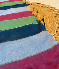 SAPTIKA🌈✨MULTICOLOURED STRIPES DESIGN KHADI COTTON SAREE (SU 826)