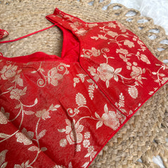 ORGANGE BLOSSOM BROCADE SILK READYMADE BLOUSE ✨(SU 886)