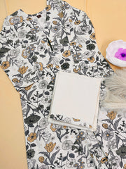 Khadi cotton full floral print Co-ord set (SU 340)