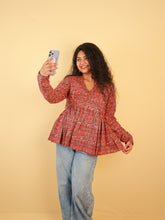 AJRAKH PRINT MAROON SHORT KURTHI (SU 682)