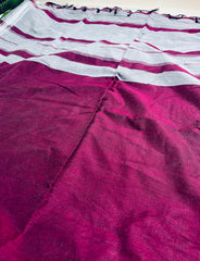 VAINIKA🍇✨DEEP WINE WITH SILVER GREY KHADI COTTON SAREE (SU 830)