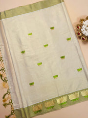 Pista Green Lotus Saree - Elegant Saree (SU 586)