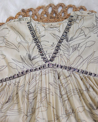 OFF WHITE ALIACUT SALWAR SUIT WITH BLACK NECK WORK (SU-233)