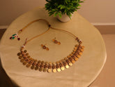 Antique Floral Coin Necklace Set (SJ 174)