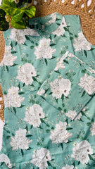 Mint Green Floral Cord Set (su 521)