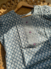 ASH & WHITE EMBROIDERY KURTHI SU- 606