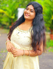 Elegant sleeveless mirror work frock top (SU 241)