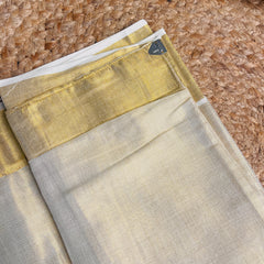 READY TO WEAR TISSUE SAREE WITH GOLDEN BORDER (SU 857)