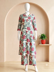 Pomegranate Bloom Co-ord Set- SU 411