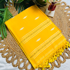SUNSHINE☀️✨SUN YELLOW WITH WHITE THREAD DESIGN PREMIUM MUL COTTON SAREE (SU 835)