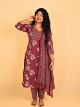 Maroon Angrakha Kurtha Set - SU 309