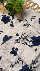 Ash nights dark blue floral co-ord set - SU 524