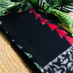 BLACK LINEN SAREE (SU 464)