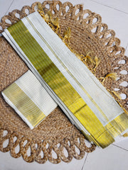 SMALL CHECK PATTERN WHITE COTTON READY TO WEAR SAREE WITH BLOUSE PIECE (SU 878)