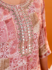 Pastel Pink co ord Set with mirror work