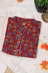 MAROON WITH BLUE FLOWERS (SU 69)