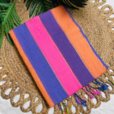 TRIVENI💜🩷 MULTICOLOURED STRIPES DESIGN KHADI COTTON SAREE (SU 824)