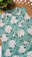 Mint Green Floral Cord Set (su 521)