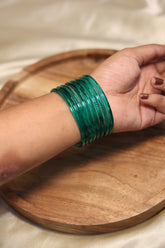 Teal jelly bangles -set of 8 (SJ 146)